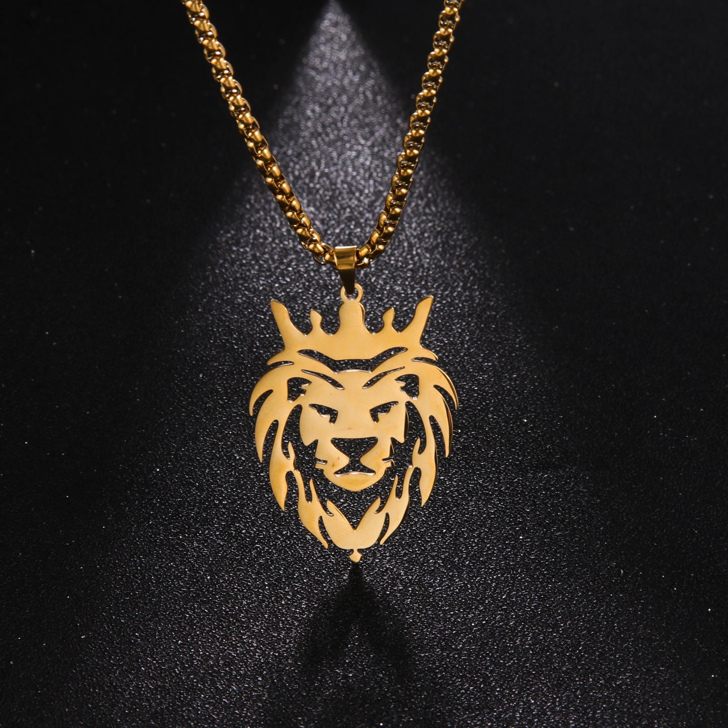 New Stainless Steel Lion Pendant Necklace