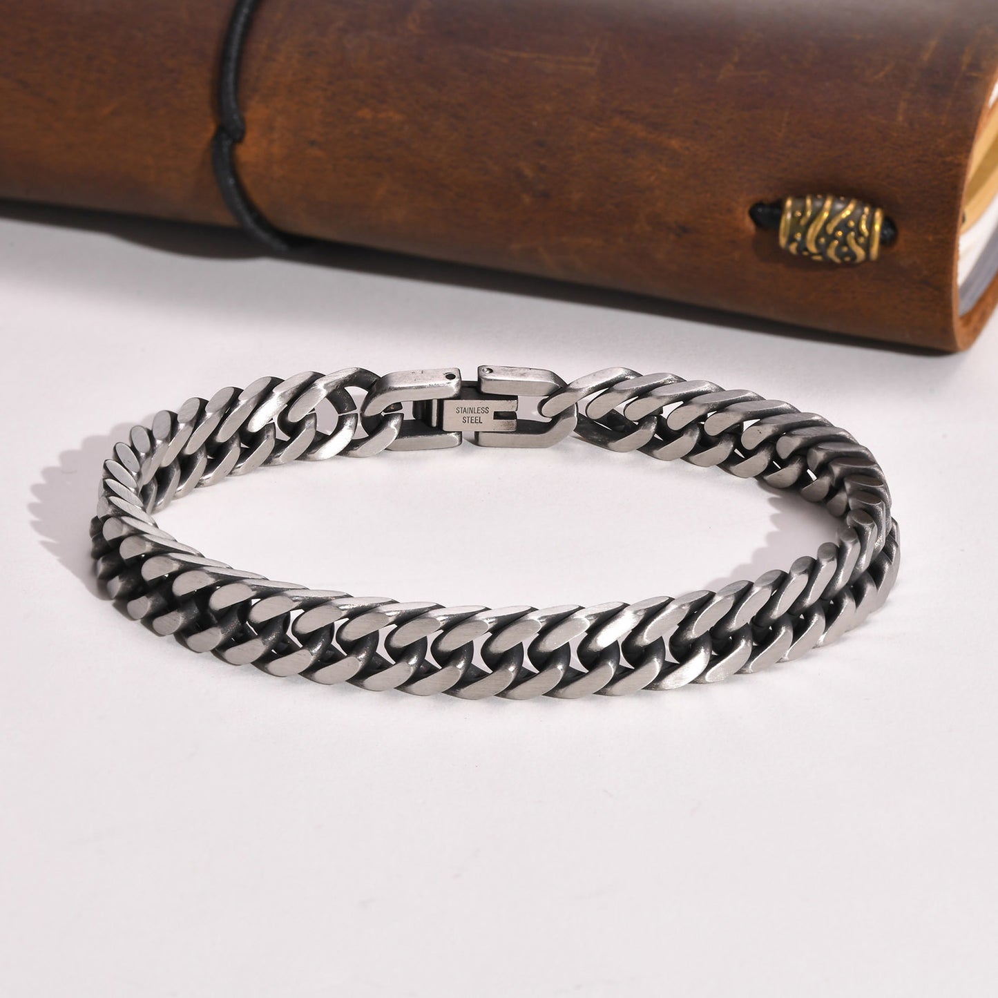 Retro Silver Cuban Chain Bracelet