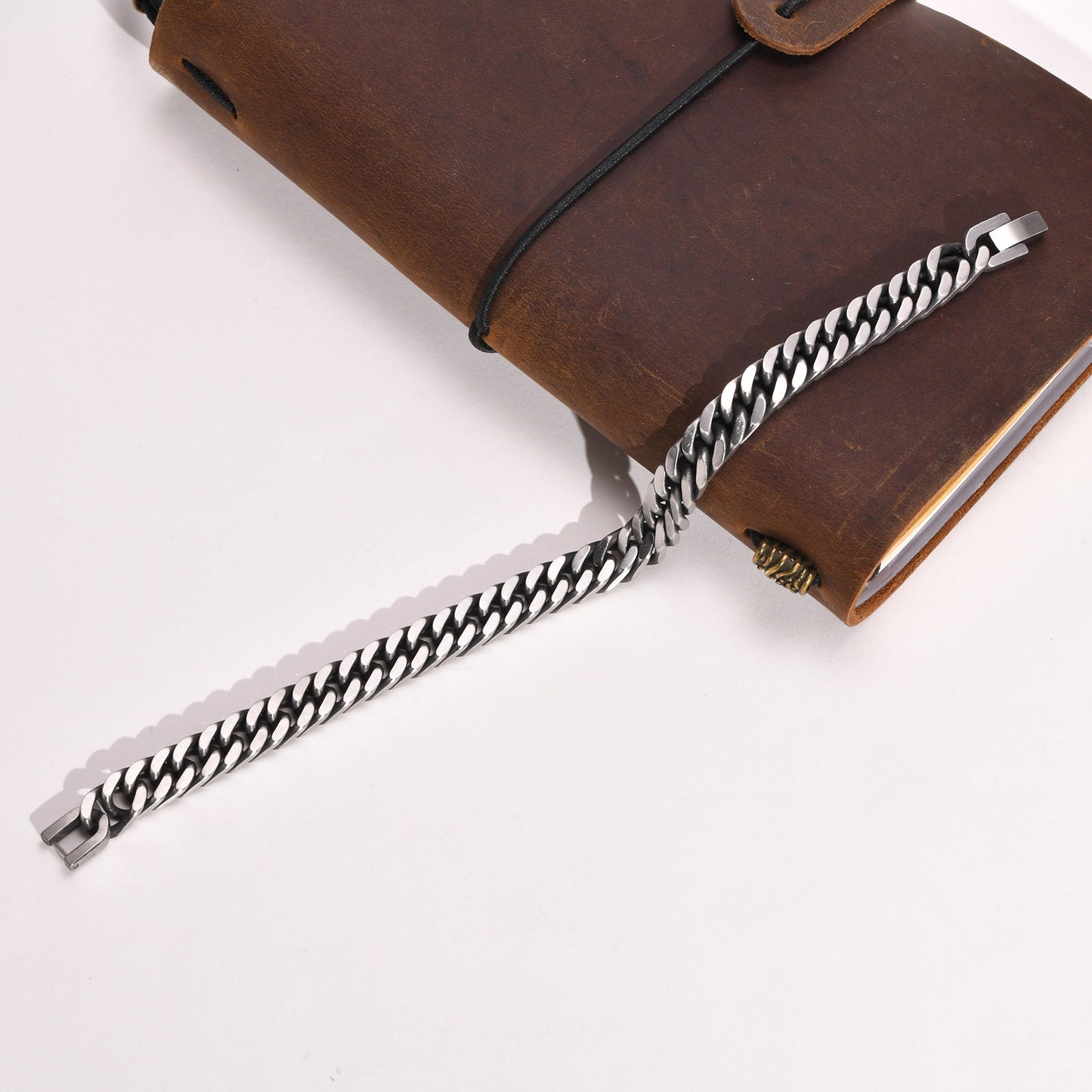 Retro Silver Cuban Chain Bracelet