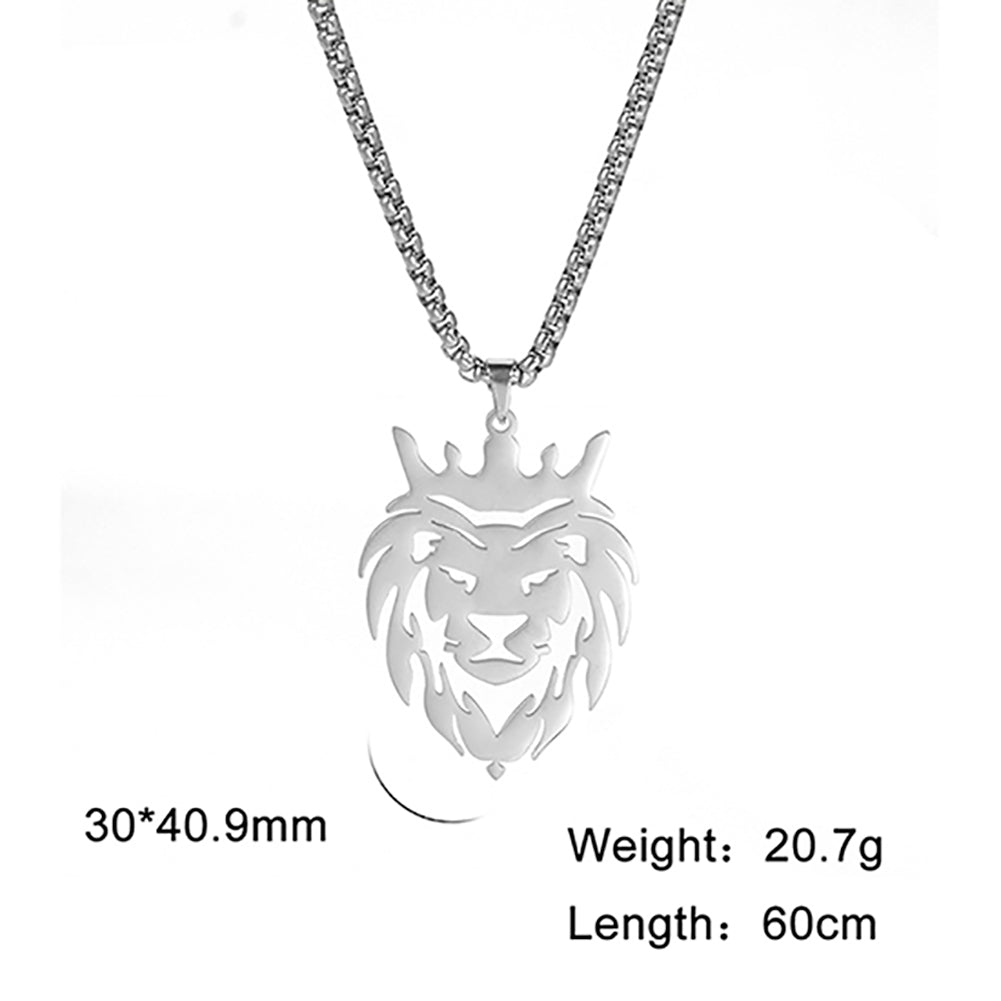 New Stainless Steel Lion Pendant Necklace