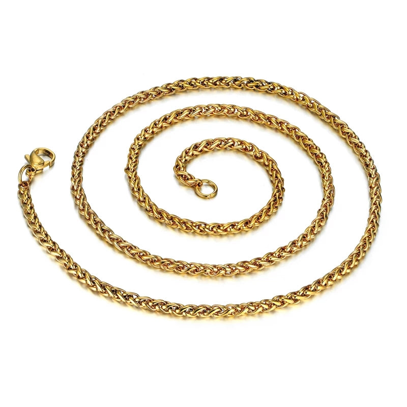 Mens Gold Chain Necklace For Men/Women 65cm GOLDEN
