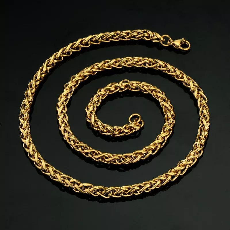 Mens Gold Chain Necklace For Men/Women 65cm GOLDEN