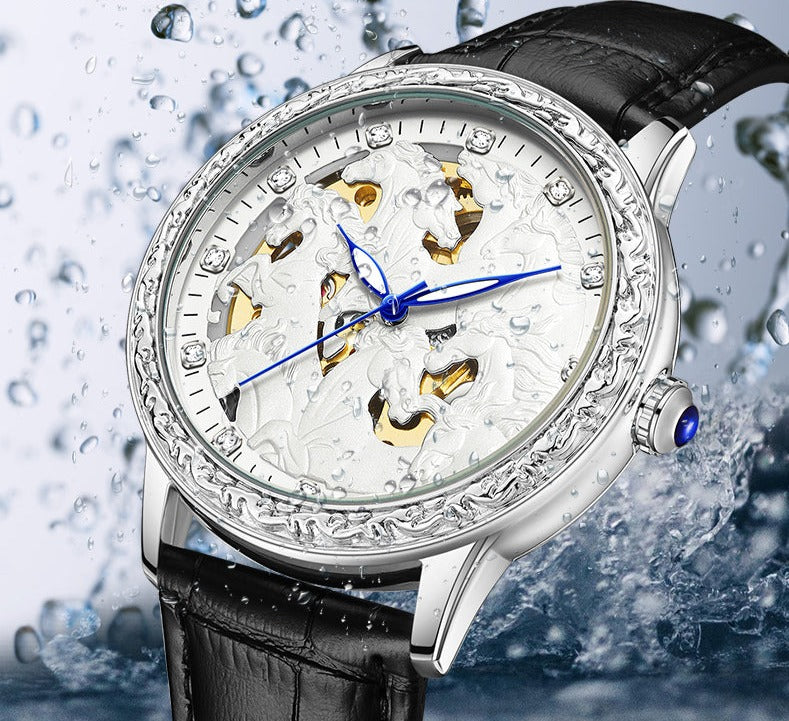 Eight Horses Skeleton Mechanical Watch