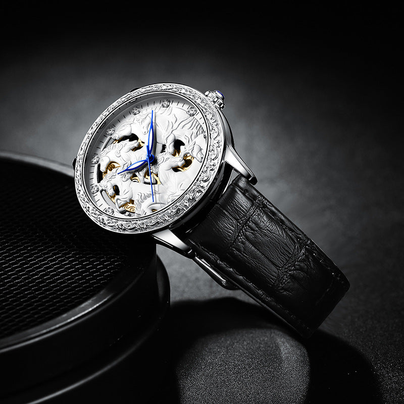 Eight Horses Skeleton Mechanical Watch