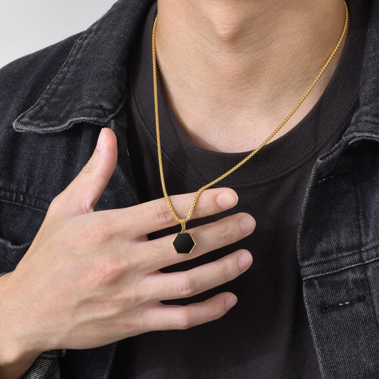 Geometric Gold Plated Stainless Steel Pendant Necklace