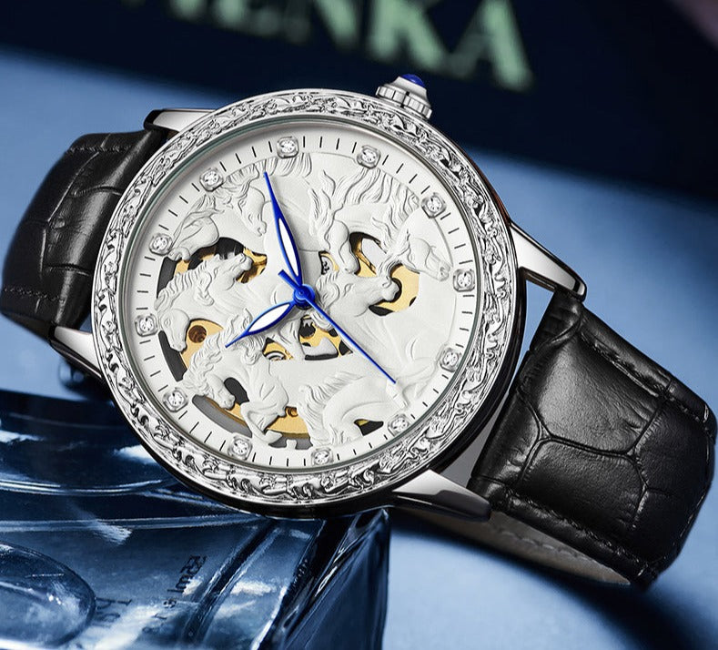 Eight Horses Skeleton Mechanical Watch