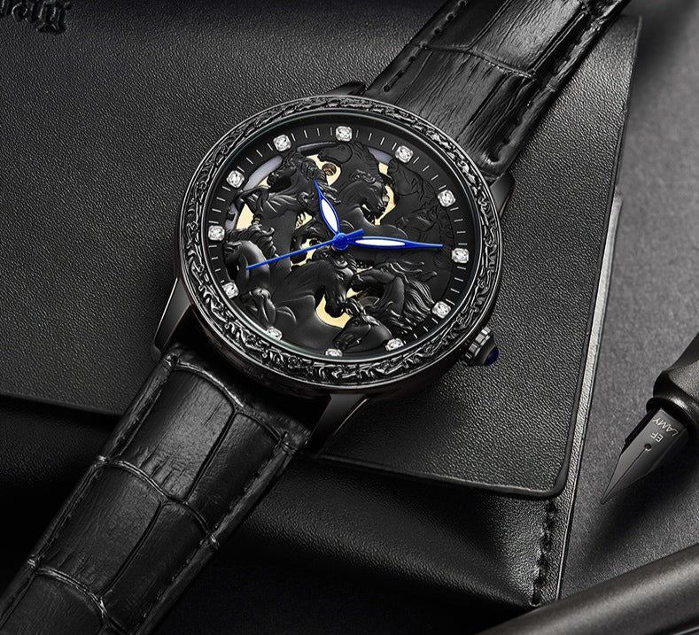 Eight Horses Skeleton Mechanical Watch