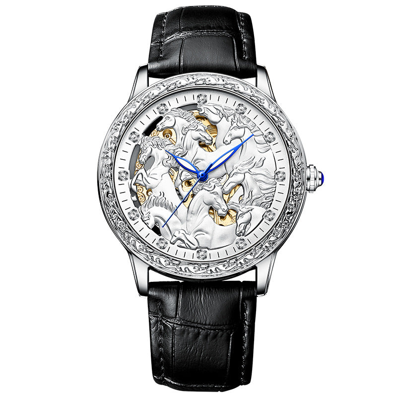 Eight Horses Skeleton Mechanical Watch