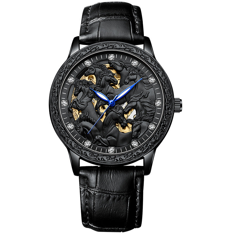 Eight Horses Skeleton Mechanical Watch