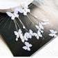 New design fashion exaggerated jewelry long white butterfly earrings