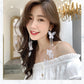 New design fashion exaggerated jewelry long white butterfly earrings