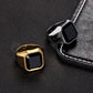 Stainless Steel Signet Rings for Men Square Black Stone