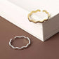 2 pec set Smooth Women Adjustable Girls Curve Wave Open Rings