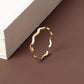 2 pec set Smooth Women Adjustable Girls Curve Wave Open Rings