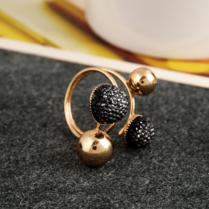 Ball Resin Little Golden Beans Ring Simple