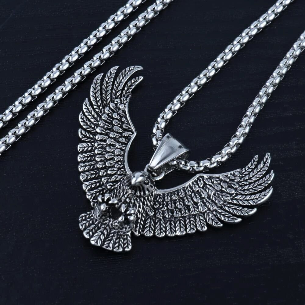Punk Eagle Pendant Chain Necklace