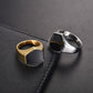 Men Stainless Steel Band Ring Geometry Gold Silver
