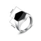 Men Stainless Steel Band Ring Geometry Gold Silver