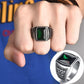 Green Zircon Stone Stainless Steel Men Ring