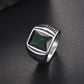Green Zircon Stone Stainless Steel Men Ring