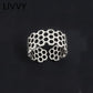 Silver Color Creative Hollow Width Rings Adjustable