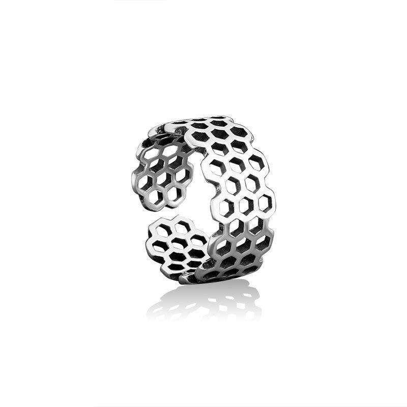 Silver Color Creative Hollow Width Rings Adjustable