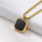 Square Necklace for Men Gold Silver Color Stainless Steel Geometric