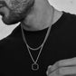 Square Necklace for Men Gold Silver Color Stainless Steel Geometric