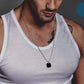 Square Necklace for Men Gold Silver Color Stainless Steel Geometric